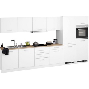 HELD MÖBEL Küchenzeile Visby, mit E-Geräten, Breite 360 cm inkl. Kühl/Gefrierkombination