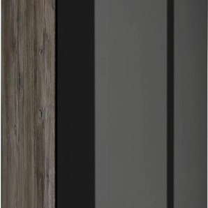 Kühlumbauschrank HELD MÖBEL Brindisi Schränke Gr. B/H/T: 60 cm x 200 cm x 60 cm, 2 St., schwarz (schwarz hochglanz, eiche vintage) Kühlschrankumbauschränke 60 cm breit, 200 hoch, hochwertige MDF Fronten