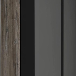 Kühlumbauschrank HELD MÖBEL Brindisi Schränke Gr. B/H/T: 60 cm x 200 cm x 60 cm, 2 St., schwarz (schwarz hochglanz, eiche vintage) Kühlschrankumbauschränke 60 cm breit, 200 hoch, hochwertige MDF Fronten