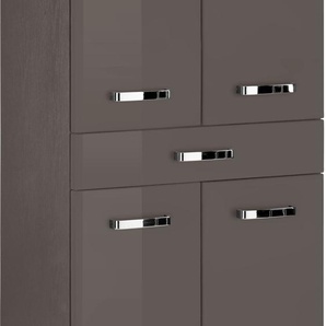 Midischrank HELD MÖBEL Ravenna Schränke Gr. B/H/T: 60 cm x 135 cm x 35 cm, grau (grau, graphit) Bad-Midischränke Badmöbelserien