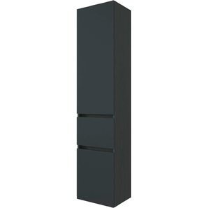 Seitenschrank HELD MÖBEL Livorno Schränke Gr. B/H/T: 40 cm x 180 cm x 35 cm, 2 St., grau (grau, graphit) Bad-Hochschränke Bad-Seitenschrank Badmöbelserien stehende und hängende Montage möglich