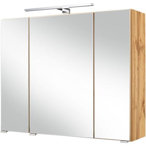 HELD MÖBEL Spiegelschrank Malibu Breite 80 cm, mit Spiegeltüren und Türendämpfern