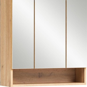 Spiegelschrank HELD MÖBEL Stubach Schränke Gr. B/H/T: 60 cm x 64 cm x 20 cm, 3 St., braun (wotaneiche) Bad-Spiegelschränke Breite 60 cm