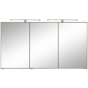 HELD MÖBEL Spiegelschrank Trento, Badezimmerschrank, Badmöbel Breite 120 cm, mit 3D-Effekt, Spiegeltüren, inklusive LED-Beleuchtung