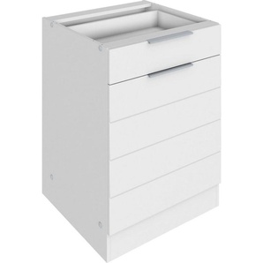 Kochstation Unterschrank KS-Luhe 60 cm breit, hochwertige MDF-Fronten mit waagerechter Lisene