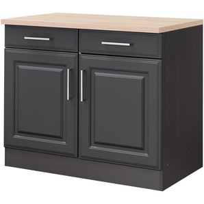 Unterschrank HELD MÖBEL Stockholm, Breite 100 cm Schränke Gr. B/H/T: 100 cm x 85 cm x 60 cm, 2 St., grau (grau, grafit) Unterschränke hochwertige MDF-Fronten
