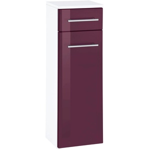 Unterschrank HELD MÖBEL Venedig Schränke Gr. B/H/T: 25 cm x 79 cm x 20 cm, 1 St., lila (aubergine, weiß) Bad-Unterschränke Badmöbel in Breite 25 cm