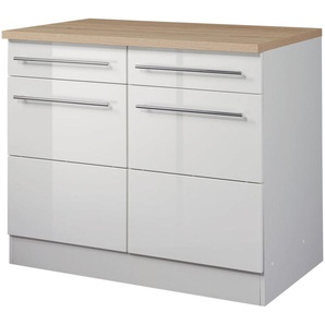 HELD MÖBEL Unterschrank Wien Breite 100 cm, 2 Türen, 2 Schubkästen, für viel Stauraum