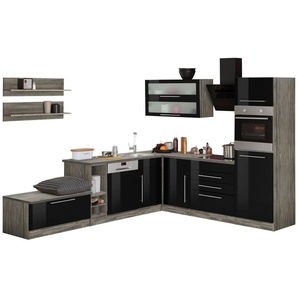 Kochstation Winkelküche KS-Samos, mit E-Geräten, Stellbreite 300 x 250 cm