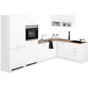 HELD MÖBEL Winkelküche Visby, ohne E-Geräte, 300x180 cm, für Kühl/Gefrierkombi und Geschirrspüler
