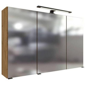 Held Spiegelschrank Held Möbel Manchester , Glas, Holzwerkstoff , 6 Fächer , 100x64x20 cm , Made in Germany , Soft-Close-System , Badezimmer, Badezimmerspiegel, Spiegelschränke