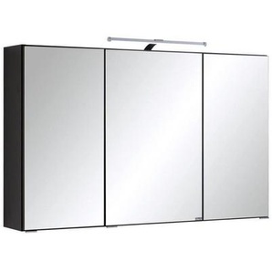 Held Spiegelschrank Held Möbel Cardiff, Graphit, Metall, 6 Fächer, 100x64x20 cm, Made in Germany, Badezimmer, Badezimmerspiegel, Spiegelschränke
