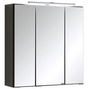 Held Spiegelschrank Held Möbel Cardiff, Graphit, Metall, 6 Fächer, 60x64x20 cm, Made in Germany, Badezimmer, Badezimmerspiegel, Spiegelschränke