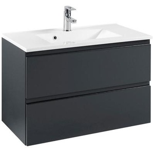 Held Waschtischkombi Held Möbel Cardiff, Graphit, Holzwerkstoff, 2 Schublade(n) Schubladen, 80 cm, Made in Germany, hängend, Badezimmer, Badezimmerschränke, Waschtischkombinationen