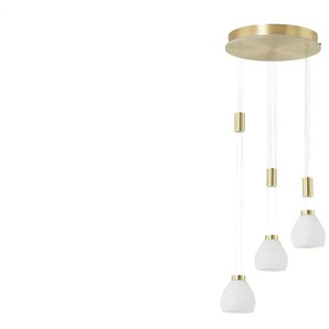 HELL-höllisch gutes Licht LED-Pendelleuchte  3-flammig  Rondell  messing   ¦ gold ¦ Maße (cm): H: 150  Ø: 43