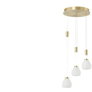HELL-höllisch gutes Licht LED-Pendelleuchte 3-flammig Rondell messing - gold - Materialmix - 150 cm - 43.0 | Möbel Kraft