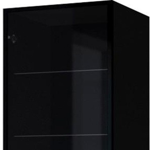 Vitrine HELVETIA Helio Schränke Gr. B/H/T: 50 cm x 194 cm x 48 cm, schwarz/schwarz Glas, 1 St., schwarz (schwarz, glas) Vitrinen Höhe 194 cm