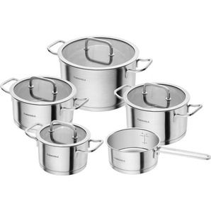 Henckels by Zwilling Kochtopfset Pulse, 5-teilig, 16 cm,20 cm,16 cm, 2l, 3,5l, 6l, 3l, 1,5l L,2l, L,3,5l L,6 L,3l L,1,5 L, rund, Messskala, backofengeeignet, kratzfest, geschmacksneutral, Kochen, Töpfe, Topfsets