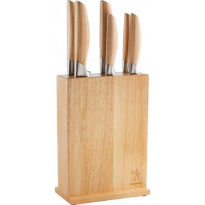 Henckels by Zwilling Messerblock Pakka, Metall, 7-teilig, wasserabweisendes Pakkaholz, Kochen, Küchenmesser, Messersets