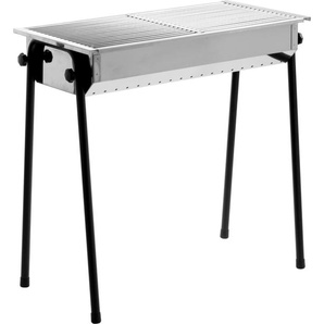 HENDI Holzkohlengrill Patio Edelstahl 770x380x760 mm 150603