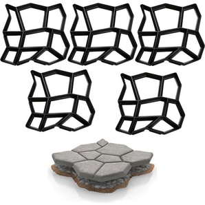 Hengda - 5X Pflasterform d.i.y Gehweg Betonpflaster Gießform Garten Schablone mit 9 Kammer 43 x 43 x 4cm