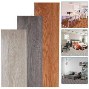 Hengda - Bodenbelag Selbstklebend Oak Vinylboden ca. 1 m² Rutschfest Wasserfest 7 Dekor-Dielen für Fußbodenheizung