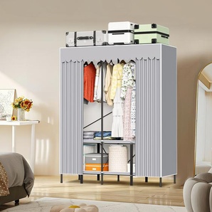 Hengda Kleiderschrank 138 x170 x 48 cm moderne Stoffschrank mit Kleiderstange Staubdicht Faltschrank RL-HG10592-1-HDb