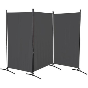Hengda - Paravent 3 fach Outdoor Trennwand Homestyle Balkon Garten Raumteiler verlängerbar Anthrazit