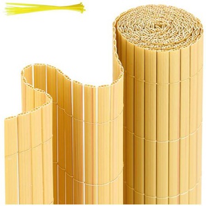Hengda - pvc Sichtschutzmatte Sichtschutzzaun Sichtschutz für Zaun Balkon Bambus 0,9 x 5m