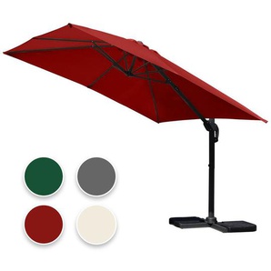 Hengda - Sonnenschirm Ampelschirm,Ø 300 cm,UV-Schutz,Aluminium,Rot
