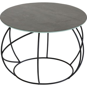 Beistelltisch HENKE MÖBEL Tische Gr. B/H/T: 50 cm x 35,5 cm x 50 cm, grau (iron grey) Beistelltische Tischplatte aus hochwertiger Keramik