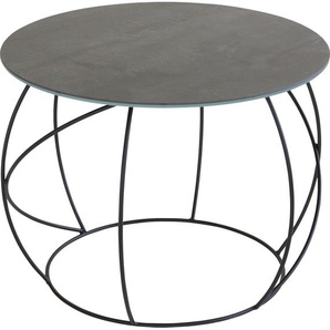 Beistelltisch HENKE MÖBEL Tische Gr. B/H/T: 60 cm x 45,5 cm x 60 cm, grau (iron grey) Beistelltische Tischplatte aus hochwertiger Keramik