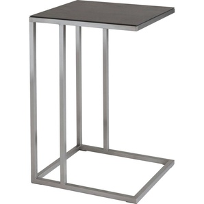 Beistelltisch HENKE MÖBEL Tische Gr. B/H/T: 45 cm x 68 cm x 40 cm, grau (iron grey) Beistelltische Tischplatte aus hochwertiger Keramik