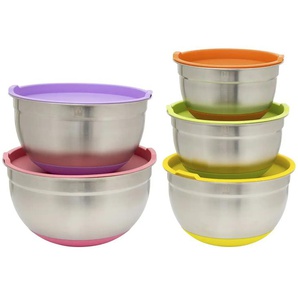 Hensslers Schüsselset - mehrfarbig - Edelstahl,Silikon | Möbel Kraft