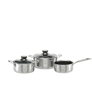 Hensslers Topfset   ¦ silber ¦ Edelstahl ¦ Maße (cm): B: 36 H: 22