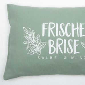 Kräuterkissen HERBALIND 5066 FRISCHE BRISE Funktionskissen Gr. B/H/L: 30 cm x 4 cm x 20 cm, grün (grün, weiß) Körnerkissen