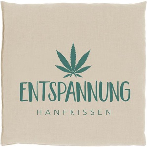 Kräuterkissen HERBALIND Hanfkissen Entspannung Funktionskissen Gr. B/H/L: 21 cm x 2 cm x 21 cm, grün (grün, wollweiß) Körnerkissen Funktionskissen 0