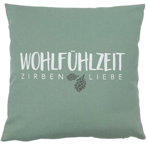 Zirbenkissen HERBALIND Funktionskissen Gr. B/H/L: 25 cm x 9 cm x 25 cm, grün (anthrazit, lindgrün, weiß) Körnerkissen 25x25 cm