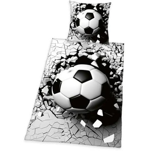 Herding Bettwäsche-Set 3D Fußball | mehrfarbig | 135 cm | 1 cm |