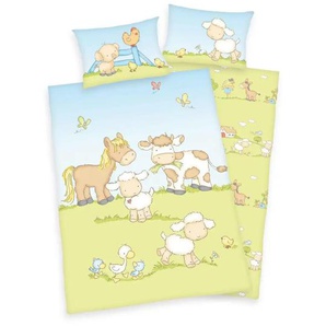 Herding Bettwäsche-Set Bauernhoftiere - mehrfarbig - Materialmix - 100 cm - 1 cm | Möbel Kraft