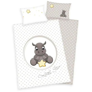 Herding Bettwäsche-Set Süßes Nashorn - mehrfarbig - Materialmix - 100 cm - 1 cm | Möbel Kraft