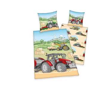 Herding Bettwäsche-Set Traktor - mehrfarbig - Materialmix - 135 cm - 1 cm | Möbel Kraft