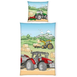 Herding Jugendbettwäsche, Blau, Grün, Beige, Textil, 135x200 cm, Oeko-Tex® Standard 100, Schlaftextilien, Bettwäsche, Kinderbettwäsche