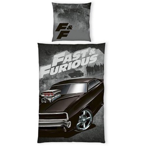 Herding Jugendbettwäsche, Grau, Schwarz, Weiß, Textil, Auto, 135x200 cm, Oeko-Tex® Standard 100, pflegeleicht, hautfreundlich, schadstoffgeprüft, Schlaftextilien, Bettwäsche, Kinderbettwäsche