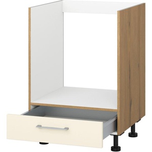 Herdumbauschrank EXPRESS KÜCHEN Trea UHBLS60 Schränke Gr. B/H/T: 60 cm x 75 cm x 56 cm, weiß (magnolie, eiche astig) Herdumbauschränke mit Schubkasten, Breite 60 cm, Höhe 75 cm
