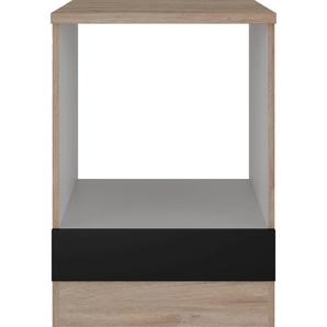 Herdumbauschrank FLEX-WELL Capri Schränke Gr. B/H/T: 60 cm x 85 cm x 60 cm, schwarz, endgrain oak Herdumbauschränke (B x H T) 60 85 cm, mit Nische für Standard-Einbauherd