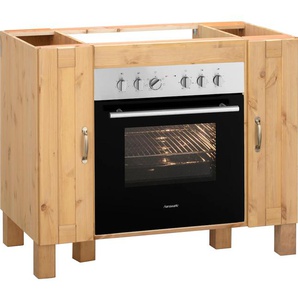 Herdumbauschrank HOME AFFAIRE Alby Schränke Gr. B/H/T: 100 cm x 83 cm x 60 cm, 2 St., beige (natur gebeizt, gewachst) Herdumbauschränke Schränke Breite 100 cm, 2 Fächer
