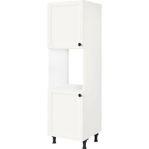 Herdumbauschrank NOBILIA Cascada, Ausrichtung wählbar Schränke Gr. B/H/T: 60 cm x 216,6 cm x 58,3 cm, Links, 2 St., weiß (weiß, weiß) Herdumbauschränke