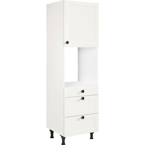 Herdumbauschrank NOBILIA Cascada, Ausrichtung wählbar Schränke Gr. B/H/T: 60 cm x 216,6 cm x 58,3 cm, Rechts, 1 St., weiß (weiß, weiß) Herdumbauschränke