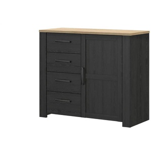 Herrenkommode - schwarz - Materialmix - 102 cm - 87 cm - cm 42,0 | Möbel Kraft